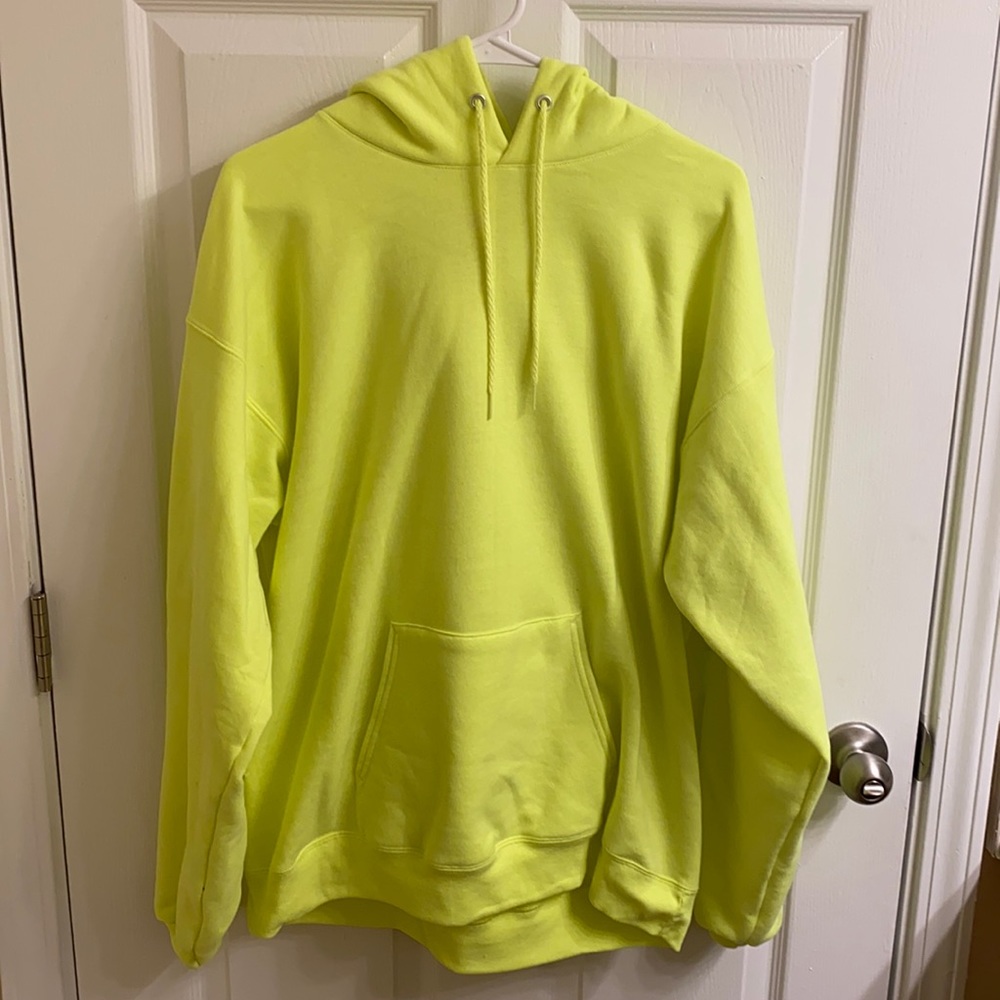 Men’s Hanes Large Neon Yellow Hoodie